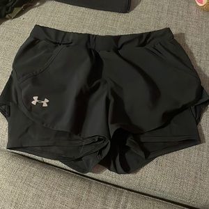 Under Armour athletic shorts with spandex underneath